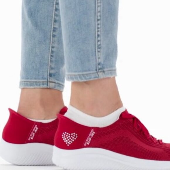Skechers Shoes - Skechers Slip-ins: Ultra Flex Red Rhinestone Heart